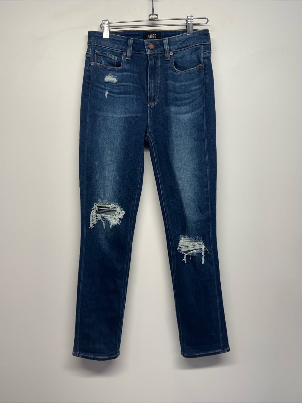 PAIGE hoxton Slim distressed blue Jeans Size 27